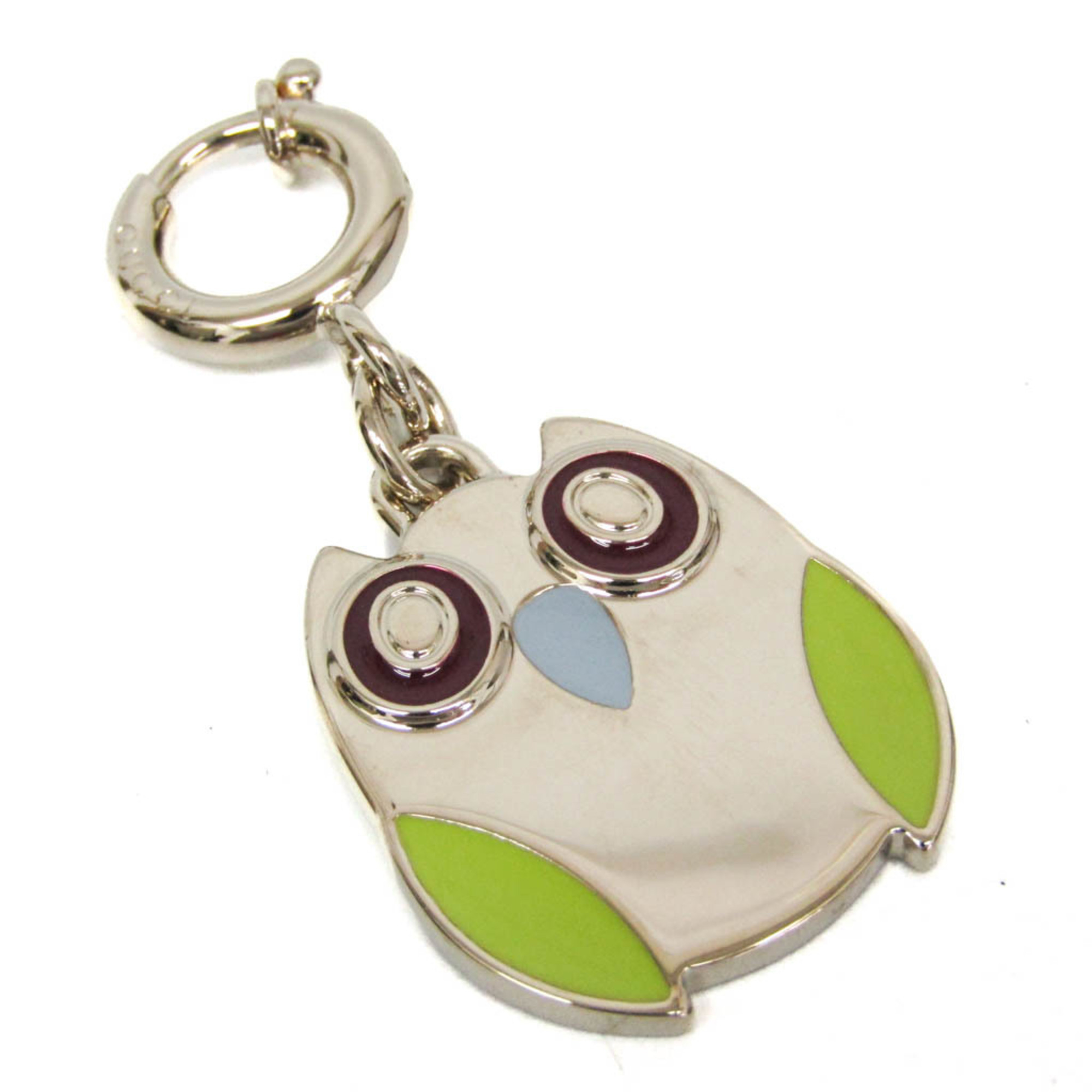 Gucci Metal Keyring Charm Silver,Light Green Owl Charm